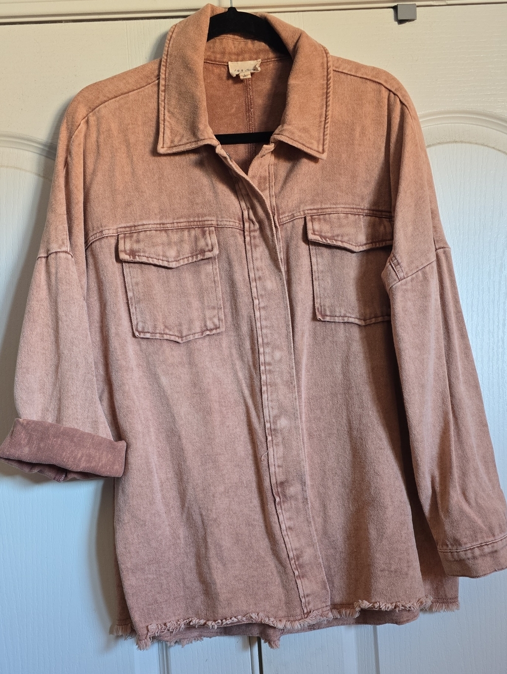1.4.3. Story by Line Up Washed Dusty Rose Denim Shirt Jacket